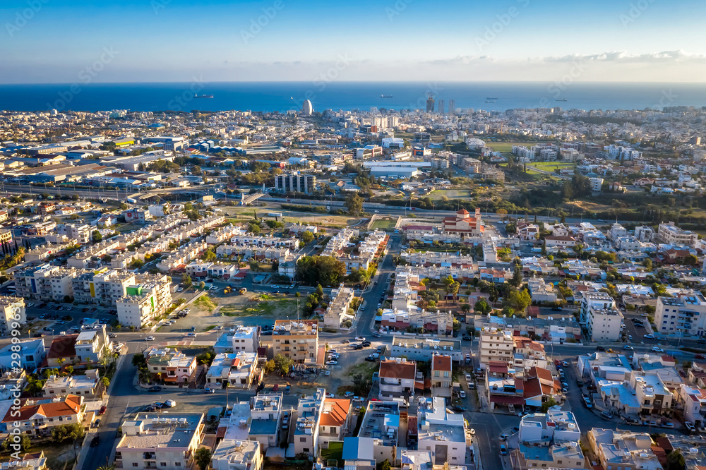 Aerial view of Limassol cityscape. Cyprus