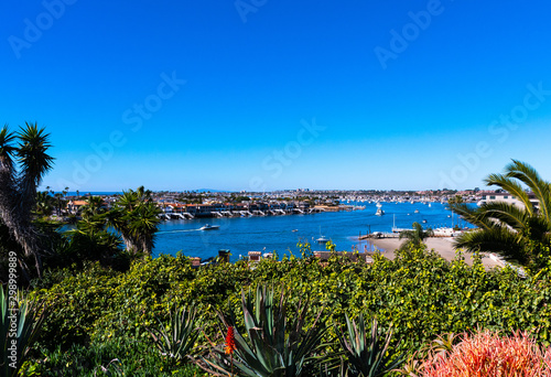 Boats in Beautiful Newport Harbor in Southern California