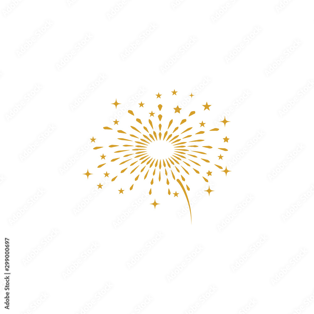 Obraz premium Fireworks Logo Template vector symbol
