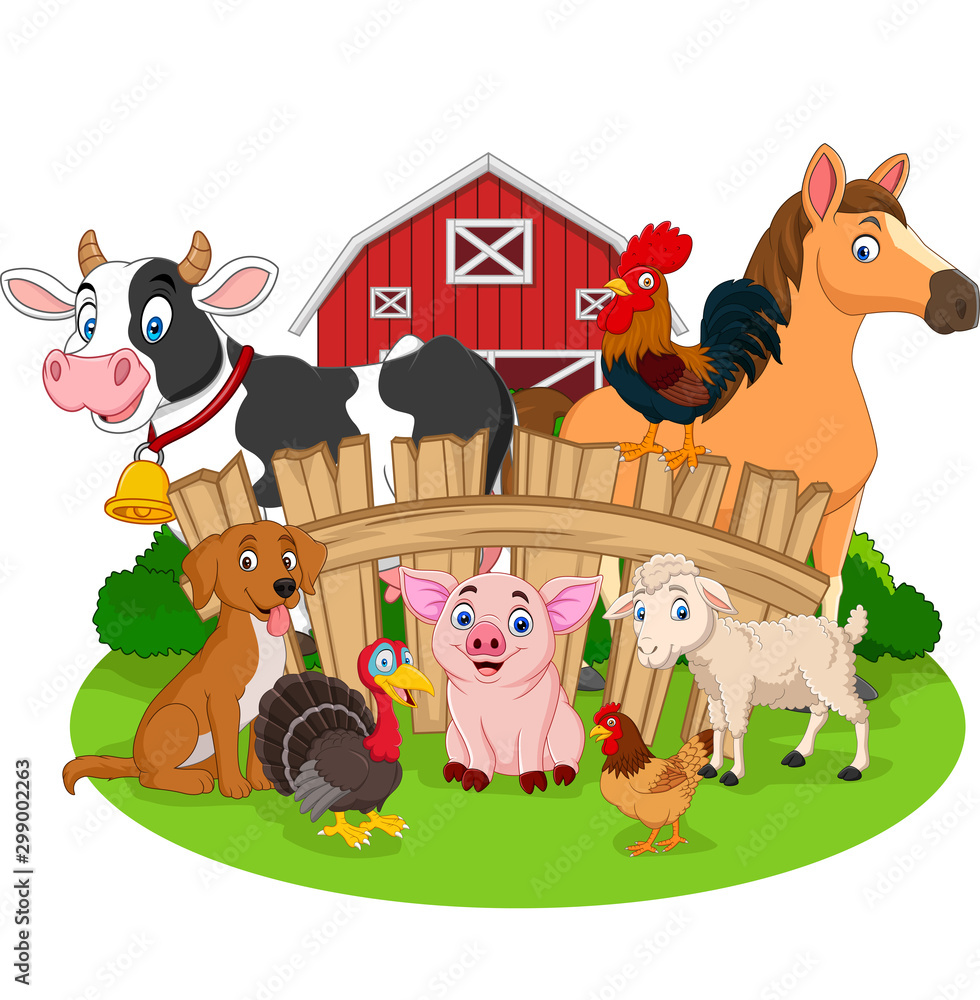 Collection of farm animals cartoon Stock Vector Adobe Stock