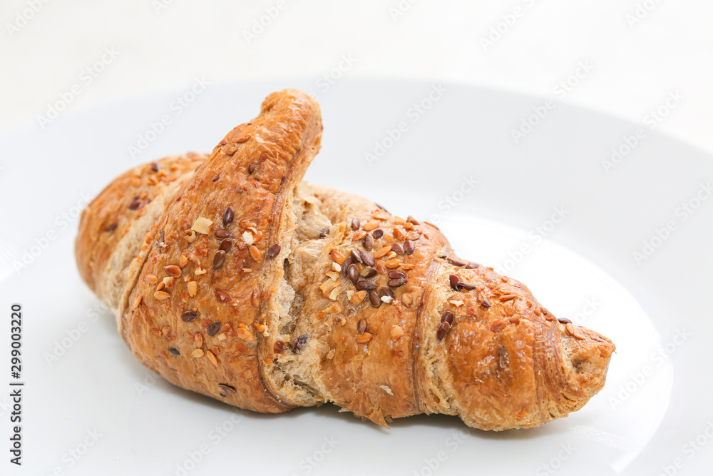 Whole Grain Gluten Free Rye Croissants with Kernel Seeds - Image