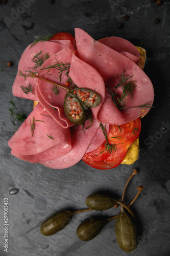 Bruschetta with ingredients photo