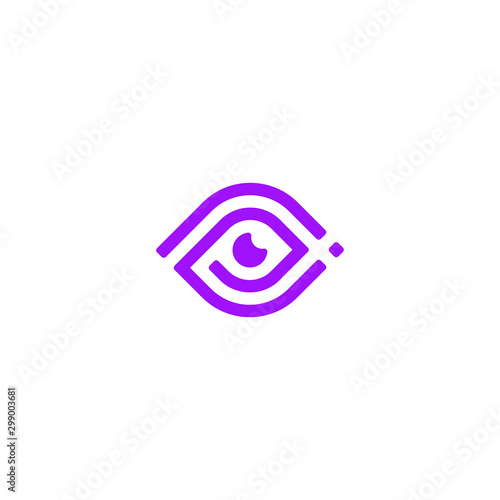Initial letter e or p logo template with modern geometric eye or leaf illustration in flat design monogram symbol