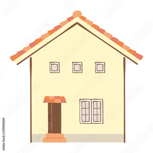 戸建て住宅　三角屋根　赤レンガ