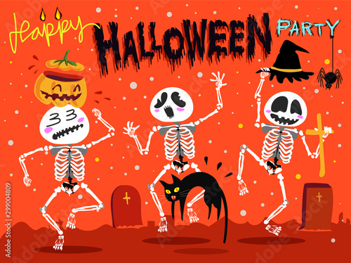 bone dance poster for halloween party theme 