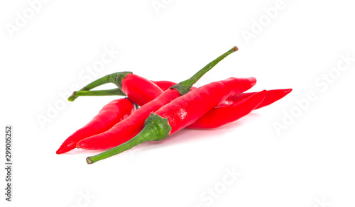 red chilli pepper on white background