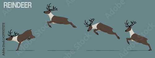 Set of jumping reindeer.