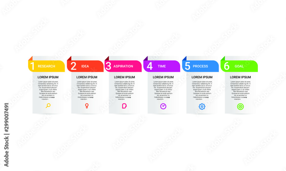 vector step Infographic stack chart design with icons and 6 options or steps. for business concept. Can be used for presentations banner, workflow layout, process diagram, flow chart