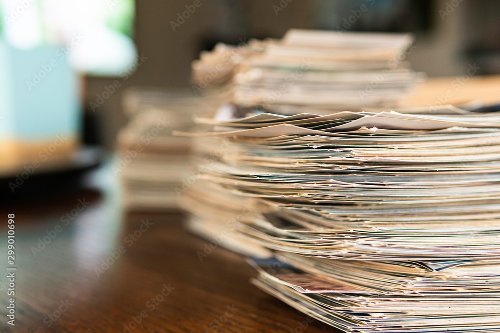 Stack of old photo prints and Memories to be digitized a Stock Photo Adobe Stock