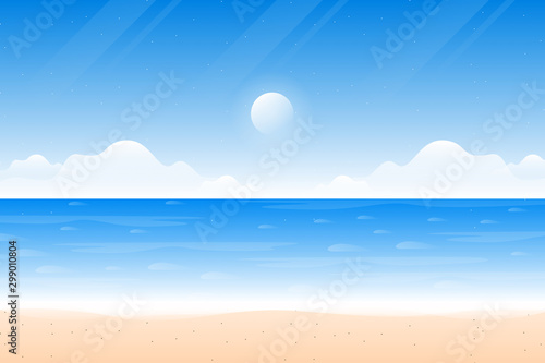 Scenery blue sky on the beach and sea background