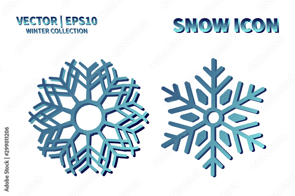 Snowflake vector icon set. Christmas and winter snow flake element collection. Isolated flat new year holiday decoration illustration template. Cold weather object design silhouette symbol Snowflake vector icon set. Christmas and winter snow flake element collection. Isolated flat new year holiday decoration illustration template. Cold weather object design silhouette symbol
