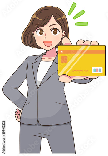 スーツ 女性 クレジットカード アニメ