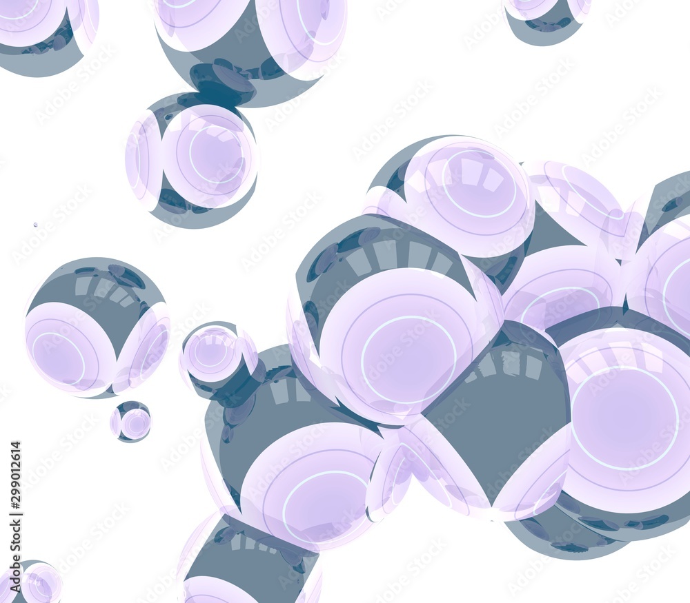 Large group of orbs or spheres levitation in empty space. 3D rendering Large group of orbs or spheres levitation in empty space. 3D rendering