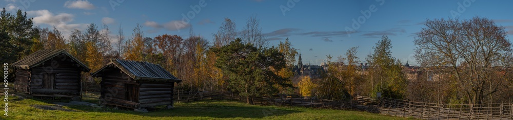 Autumn view over Stockholm a sunny day
