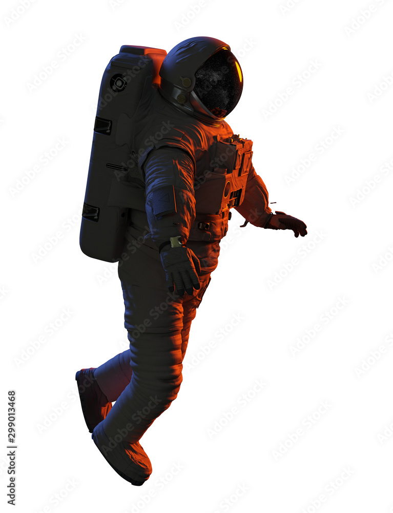 astronaut in outer space, isolated on white background astronaut in outer space, isolated on white background