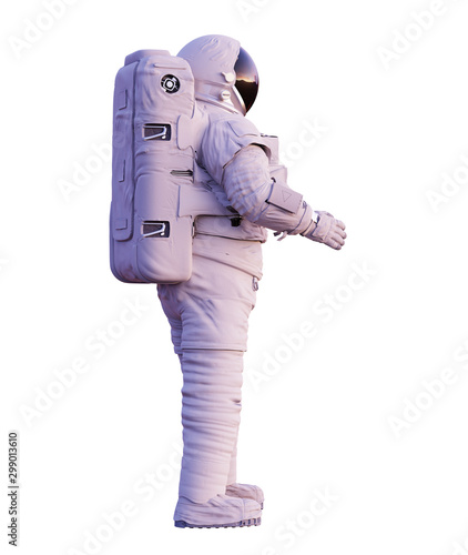 astronaut, standing isolated on white background