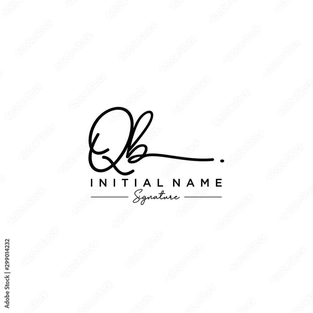 Letter QB Signature Logo Template Vector Letter QB Signature Logo Template Vector