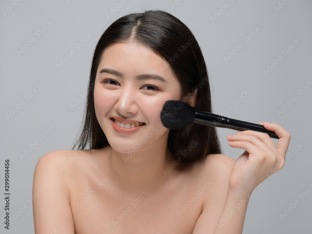Beautiful young woman asian with clean perfect skin. Portrait model natural make up Beautiful young woman asian with clean perfect skin. Portrait model natural make up