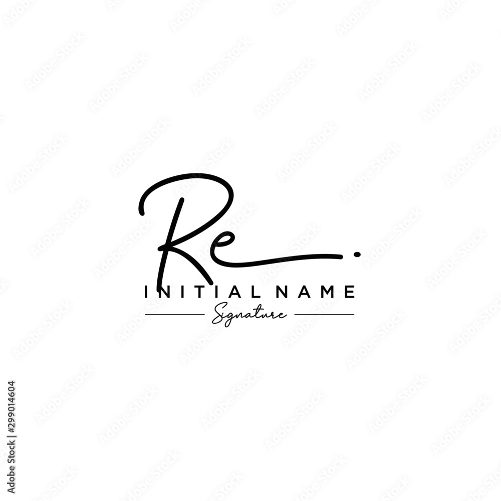Letter RE Signature Logo Template Vector Letter RE Signature Logo Template Vector