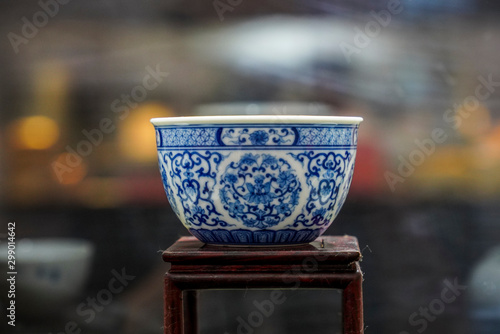 Blue and white porcelain bowl at the exhibition