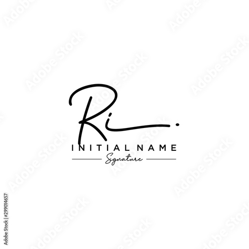 Letter RI Signature Logo Template Vector
