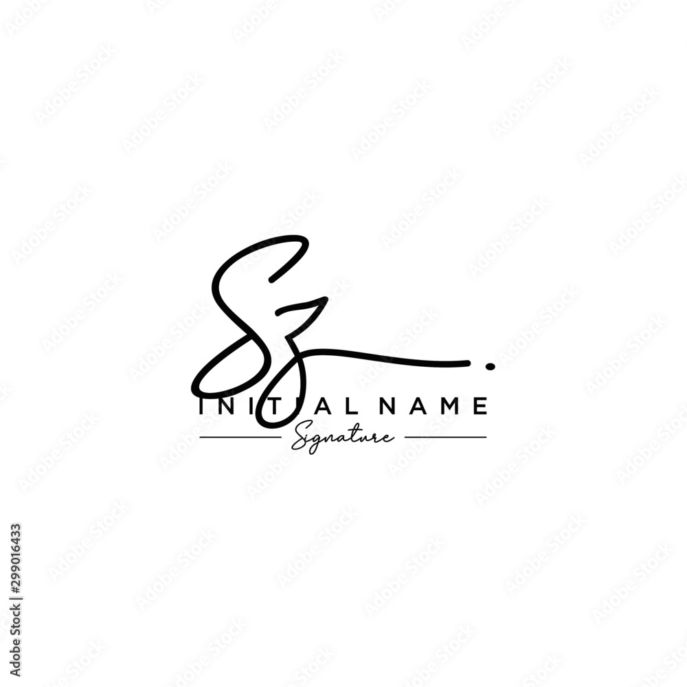 Letter SZ Signature Logo Template Vector Letter SZ Signature Logo Template Vector
