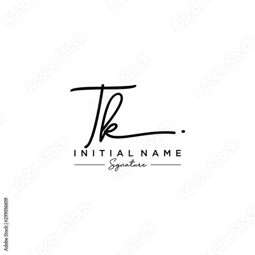 Letter TK Signature Logo Template Vector photo