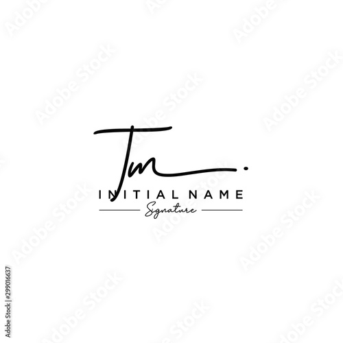 Letter TM Signature Logo Template Vector
