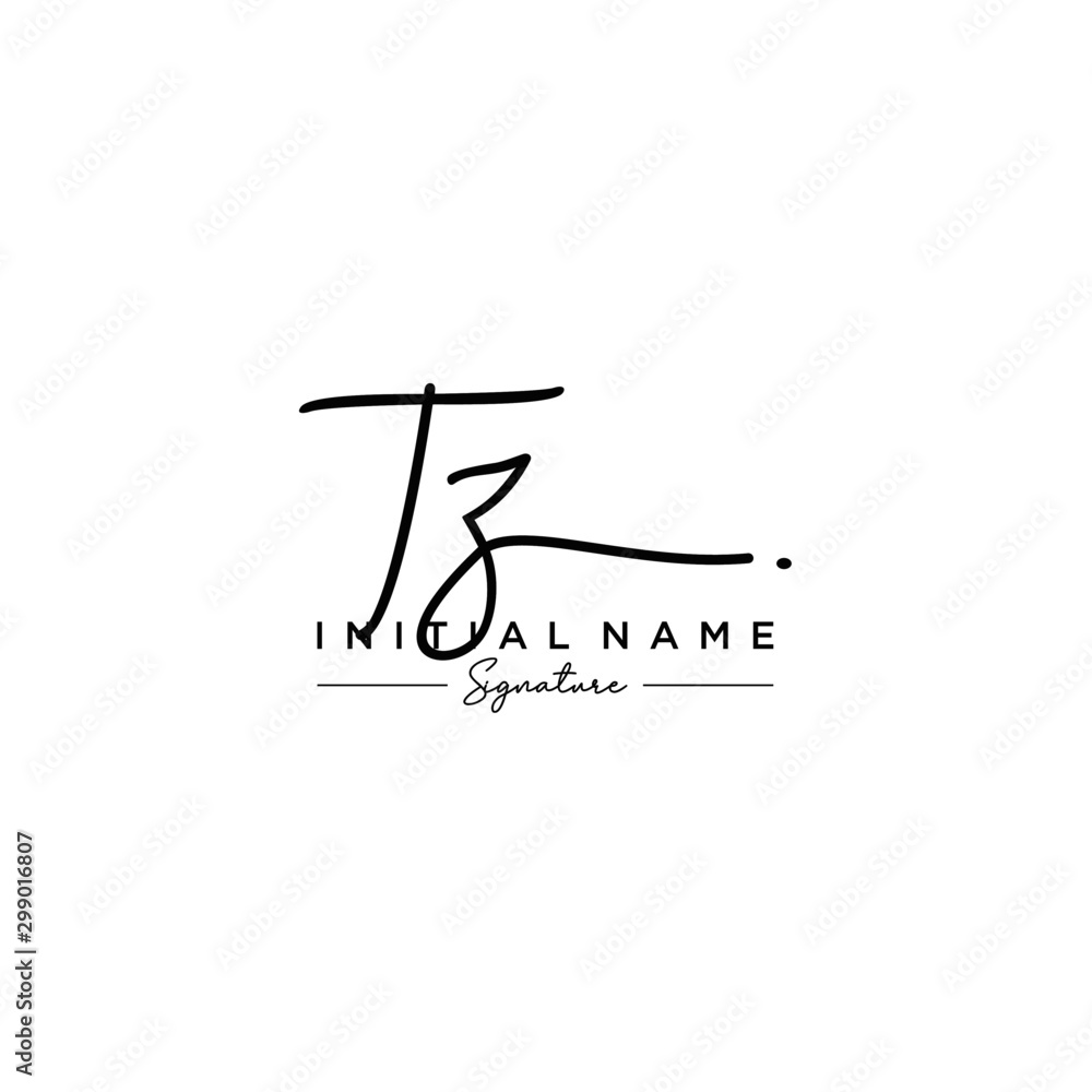 Letter TZ Signature Logo Template Vector Letter TZ Signature Logo Template Vector