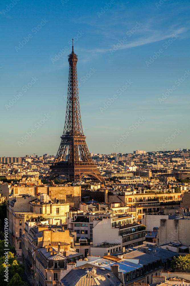 Eiffel Tower seen from the Arc de Triomphe