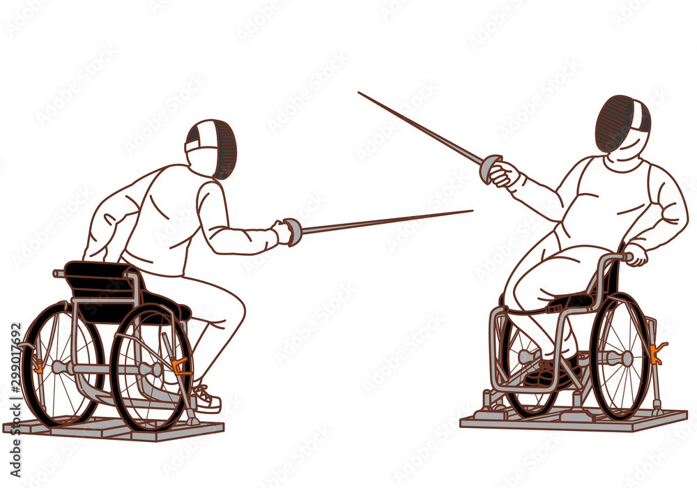 パラリンピックで車いすフェンシング Stock イラスト Adobe Stock パラリンピックで車いすフェンシング Stock イラスト Adobe Stock