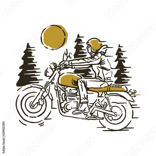 Biker Rider Graphic Illustration Vector Art T-shirt Design