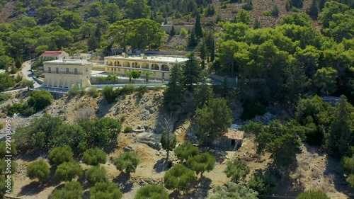 Wallpaper Mural Aerial view frome drone Panormitis monastery, Symi island, Greece is the most important place of pilgrimage for the whole of Greece Torontodigital.ca