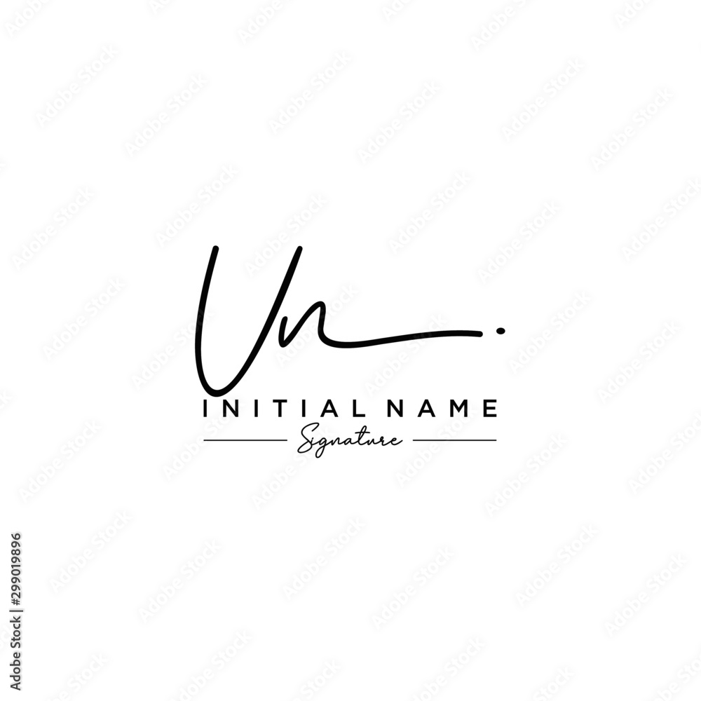 Letter UN Signature Logo Template Vector