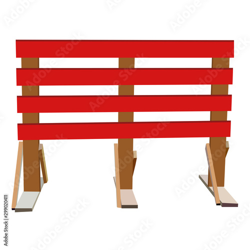 portable wooden fencing. isolated flat vector illustration