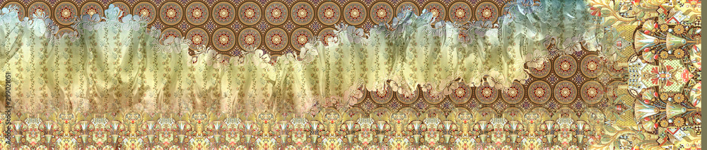 Textile Digital Saree Design Illustration