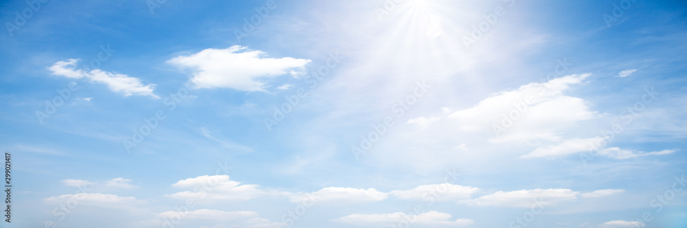 Beautiful blue sky cloudsfor background. Panorama of sky. - obrazy, fototapety, plakaty 