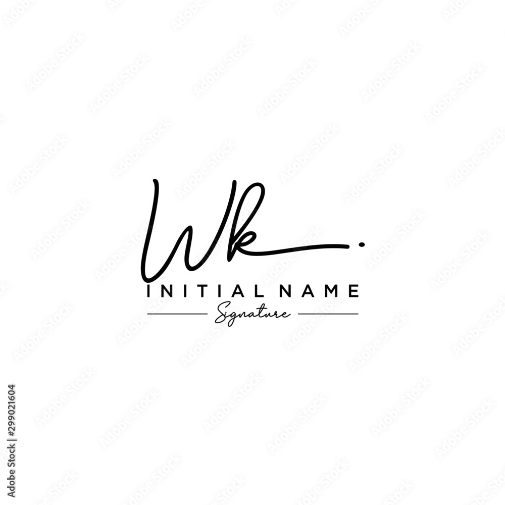 Letter WK Signature Logo Template Vector Letter WK Signature Logo Template Vector