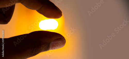 Sunrise in a different perspective - sunrise through fingers 