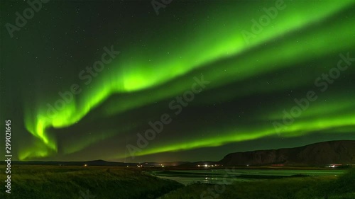 A time lapse video of the Aurora Borealis near Selfoss in south Iceland late October 2019. The Northern lights were super active that night. photo