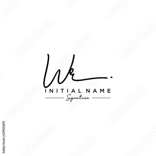 Letter WR Signature Logo Template Vector