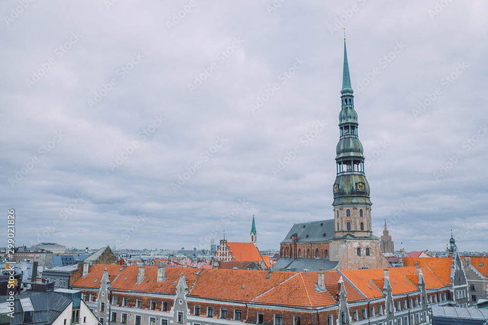 City Riga, Latvia Republic. Old city center and  historic architecture. Travel photo 23. okt. 2019