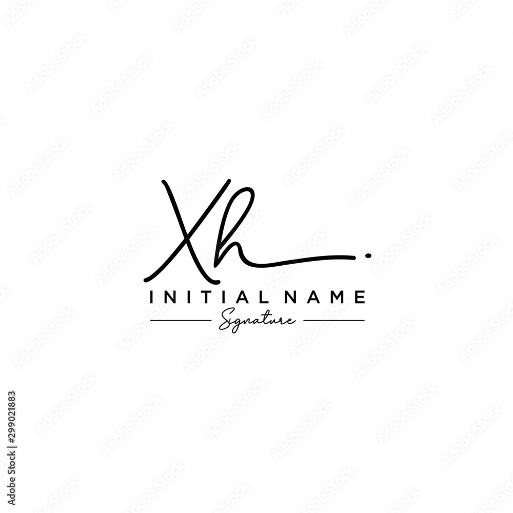 Letter XH Signature Logo Template Vector Letter XH Signature Logo Template Vector
