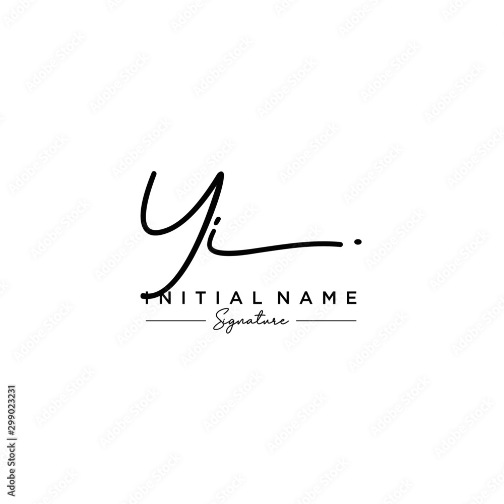 Letter YI Signature Logo Template Vector Letter YI Signature Logo Template Vector