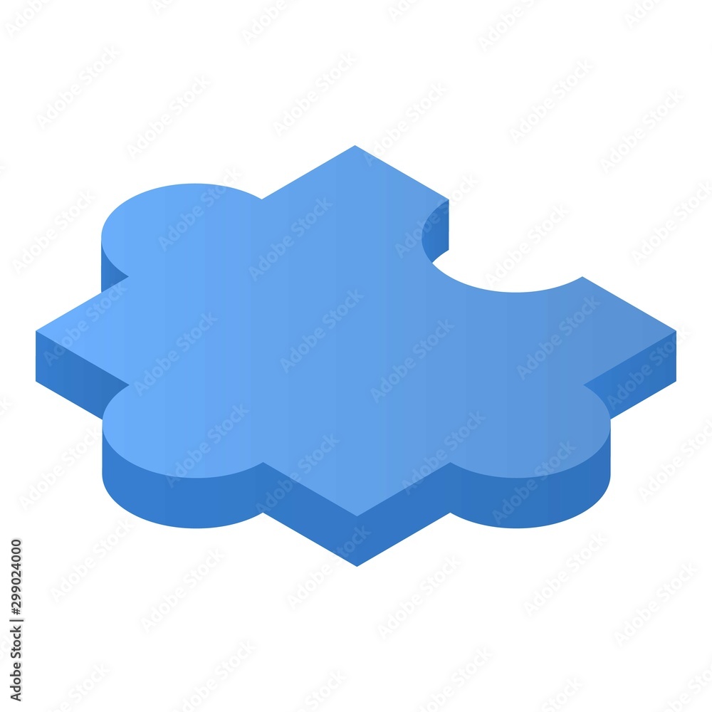 Blue puzzle icon. Isometric of blue puzzle vector icon for web design isolated on white background Blue puzzle icon. Isometric of blue puzzle vector icon for web design isolated on white background
