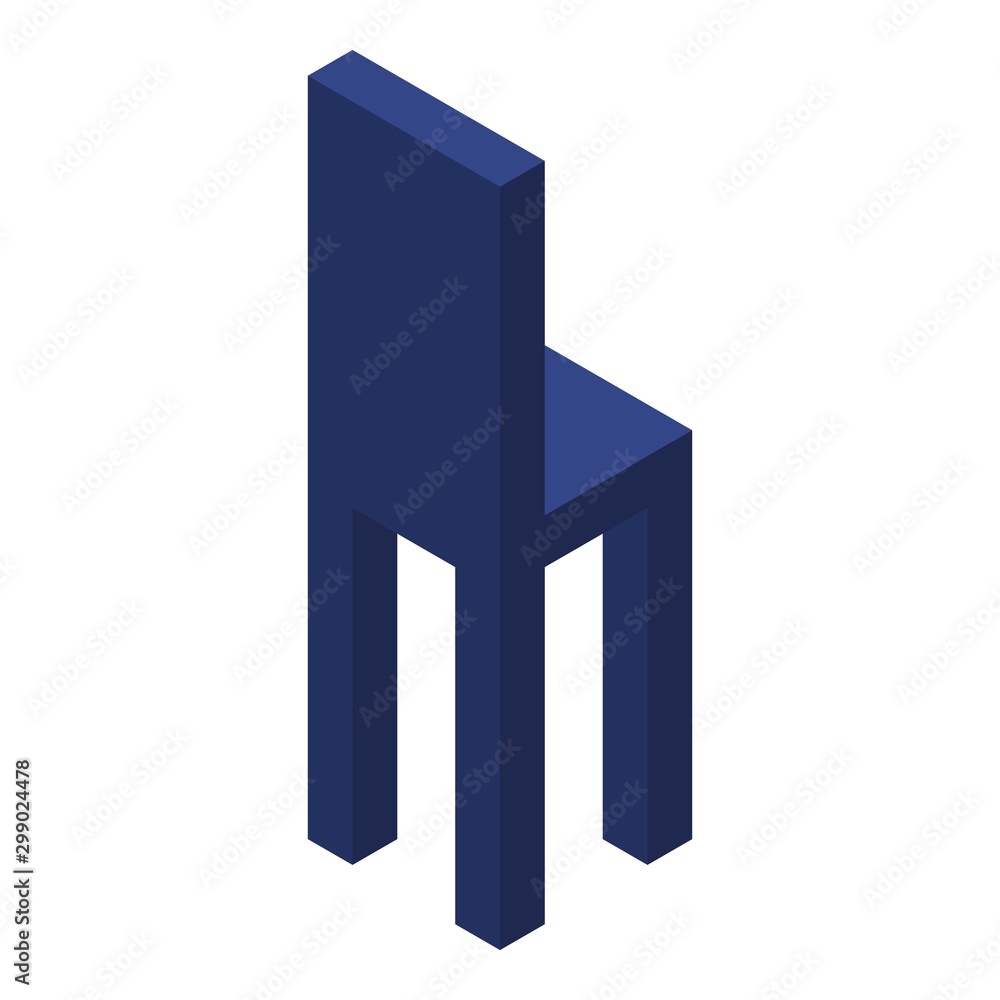 Blue chair icon. Isometric of blue chair vector icon for web design isolated on white background Blue chair icon. Isometric of blue chair vector icon for web design isolated on white background