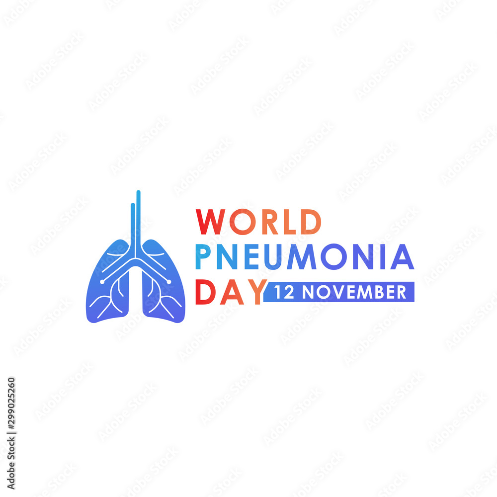Fototapeta premium World Pneumonia Day - Lungs Vector logo poster illustration of World Pneumonia Day on 12 November. Healthcare and medical care awareness campaign.