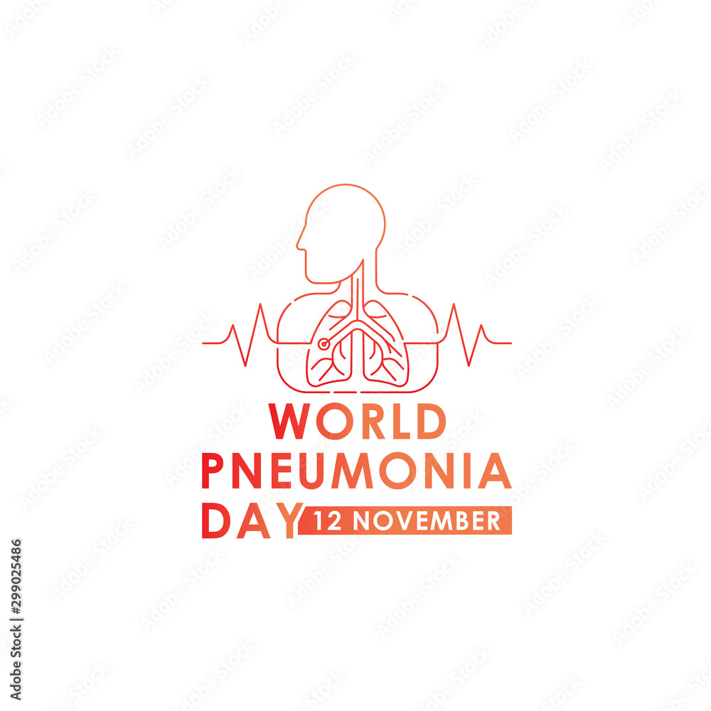 Φωτογραφία World Pneumonia Day - Lungs Vector logo poster illustration of World Pneumonia Day on 12 November
