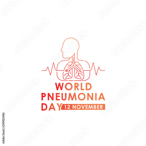 World Pneumonia Day - Lungs Vector logo poster illustration of World Pneumonia Day on 12 November. Healthcare and medical care awareness campaign.