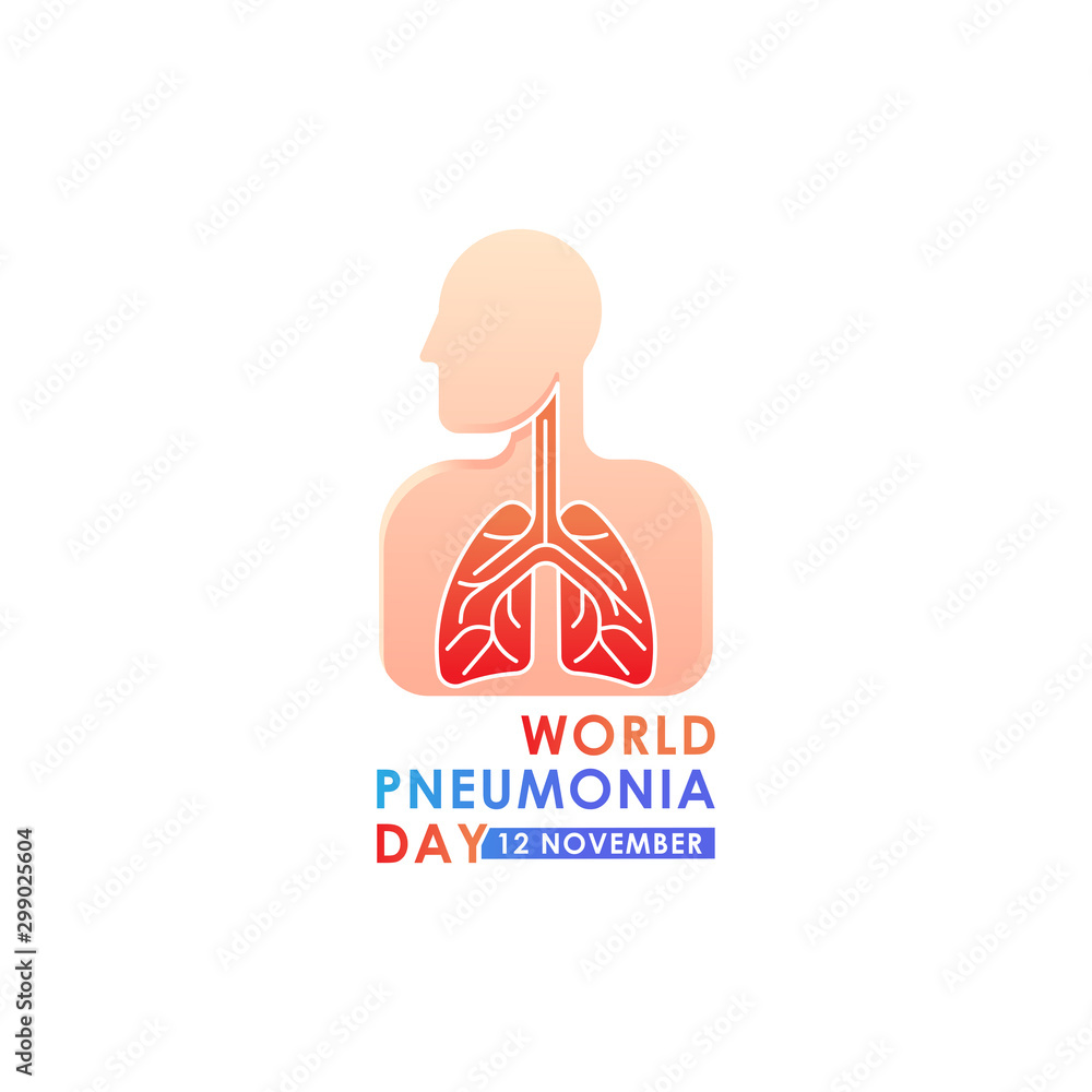 Φωτογραφία World Pneumonia Day - Lungs Vector logo poster illustration of World Pneumonia Day on 12 November